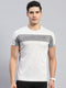 Men Grey Self Design Round Neck Half Sleeve T-Shirt