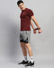 Men Polyester Grey Solid Short