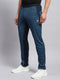 Men Blue Solid Regular Fit Track pant