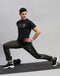 Men Olive Solid Regular Fit Track pant