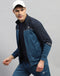 Men Teal Blue Solid Round Neck Full Sleeve Tracksuit