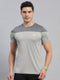 Men Grey Solid Round Neck Half Sleeve T-Shirt