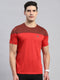Men Red Solid Round Neck Half Sleeve T-Shirt