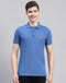 Rock.it Blue Solid Polo Collar Half Sleeve T-Shirt
