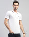 Men White Solid Polo Collar Half Sleeve T-Shirt