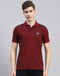 Rock.it Maroon Solid Polo Collar Half Sleeve T-Shirt