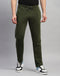 Men Olive Solid Regular Fit Track pant