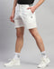 Men Nylon Blend White Solid Short