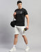 Men Cotton Blend Grey Solid Short