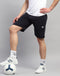 Men Cotton Blend Navy Blue Solid Short