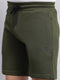 Men Cotton Blend Olive Solid Short