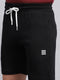 Men Cotton Blend Black Solid Short