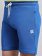 Men Cotton Blend Royal Blue Solid Short