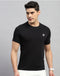 Men Black Solid Round Neck Half Sleeve T-Shirt