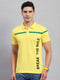 Men Yellow Solid Collar Half Sleeve T-Shirt