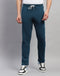 Men Teal Blue Solid Regular Fit Track pant