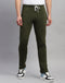 Men Olive Solid Regular Fit Track pant