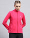 Women Pink Solid Collar Full Sleeve Top