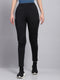 Women Black Solid Regular Fit Lower