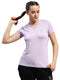 Women Purple Solid V Neck Half Sleeve Top