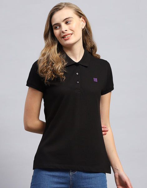 Ladies black polo t shirt outlet