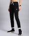 Women Black Solid Regular Fit Trackpant