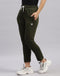 Women Olive Solid Regular Fit Lower