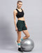 Women Cotton Blend Teal Blue Solid Short