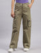 Women Olive Solid Regular Fit Trouser