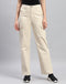 Women Beige Solid Straight Fit Cargo