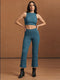 Women Green Self Design Round Neck Sleeveless Cords Set