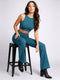 Women Green Self Design Round Neck Sleeveless Cords Set