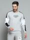 Men Grey Printed Round Neck Full Sleeve Sweatshirt