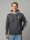 Men Charcoal Solid Hooded Full Sleeve Sweatshirt