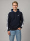 Men Navy Blue Solid Hooded Full Sleeve Sweatshirt