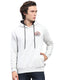 Men Grey Printed Hooded Full Sleeve Sweatshirt