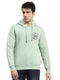 Men Green Printed Hooded Full Sleeve Sweatshirt