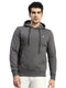 Men Grey Solid Hooded Full Sleeve Sweatshirt