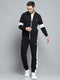 Men Black Printed Round Neck Full Sleeve Winter Tracksuit