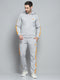 Men Grey Solid Hooded Full Sleeve Winter Tracksuit