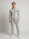 Men Grey Solid Round Neck Full Sleeve Winter Tracksuit