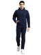 Men Navy Blue Solid Round Neck Full Sleeve Winter Tracksuit