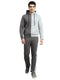 Men Charcoal Colourblocked Round Neck Full Sleeve Winter Tracksuit