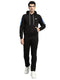 Men Black Solid Round Neck Full Sleeve Winter Tracksuit