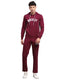 Men Maroon Printed Round Neck Full Sleeve Winter Tracksuit