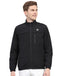 Men Black Solid Stand Collar Full Sleeve Jacket