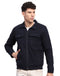 Men Navy Blue Solid Collar Full Sleeve Knitted Jacket