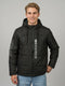 Men Black Solid Hooded Full Sleeve Puffer Jacket
