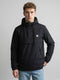 Men Black Solid Hooded Full Sleeve Parka Jacket