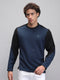 Men Teal Blue Solid Round Neck Full Sleeve Sweatshirt